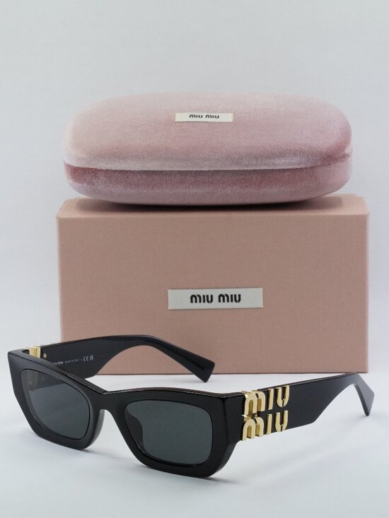 Miu Miu MU09WS 1AB5S0 Cat Eye Sunglasses – Black/Dark Grey main image 4